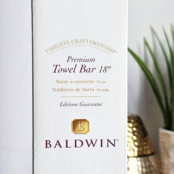 Baldwin Premium Towel Bar Edgewater Satin Nickel 18" Lifetime Guarantee - Picture 6 of 12